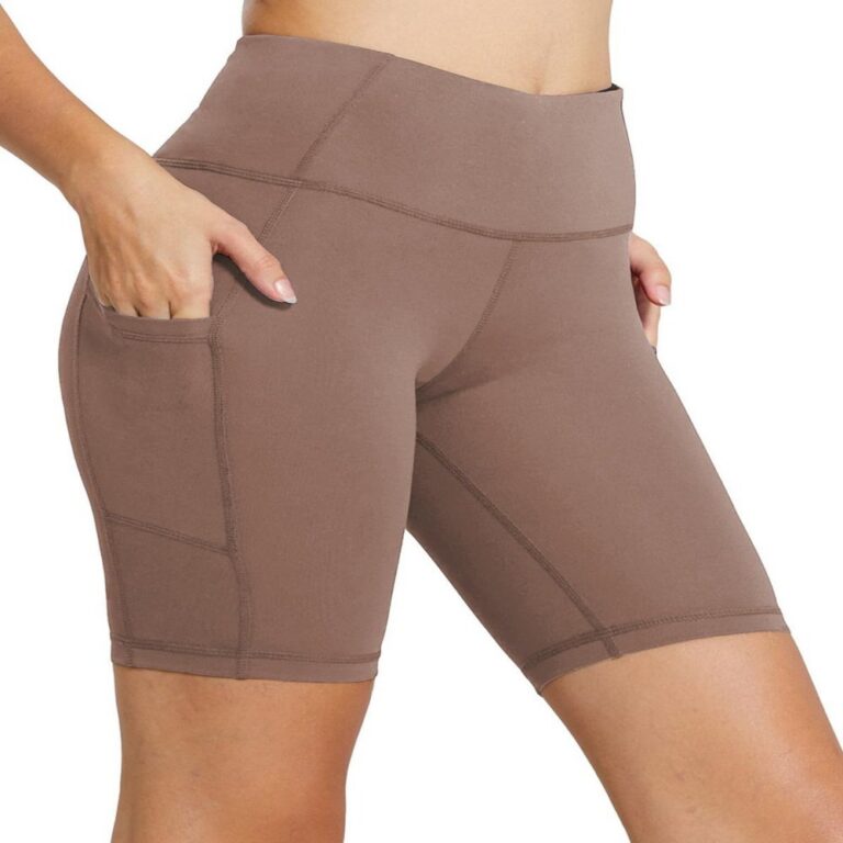 Yoga shorts Cross-Border Women‘s Yoga Shorts with Pockets | Naked-Feel High-Waist Gym Shorts — Style 60740