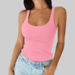 Spaghetti straps Cross-Border American Streetwear Camisole | Ribbed Tank Top for Women — Style 2501