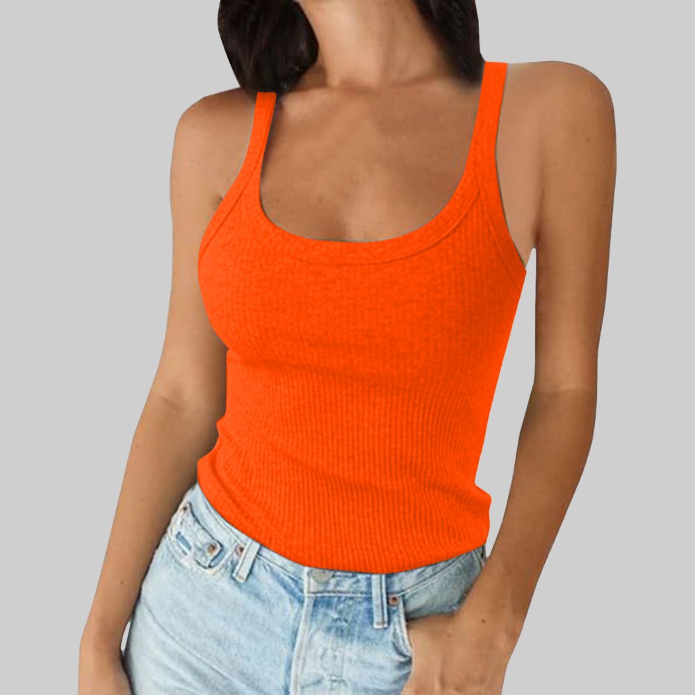 Spaghetti straps Cross-Border American Streetwear Camisole | Ribbed Tank Top for Women — Style 2501